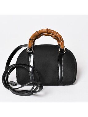 Gucci Shoulder Bag Mini Andbag 2-Way Bamboo Silver